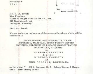 Michoud NASA Contract 1961