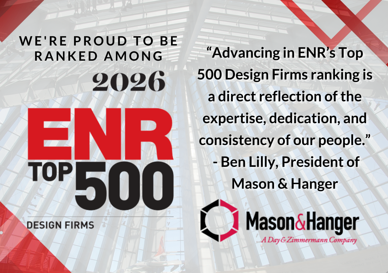 Mason & Hanger Ranked Among Engineering News-Record’s Top 500 Design Firms for 2026