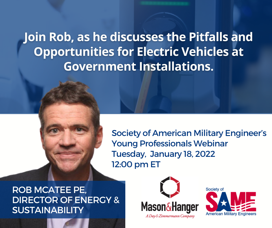 Mason & Hanger’s Rob McAtee to Present at Upcoming Society of American Military Engineer’s Young Professionals Webinar