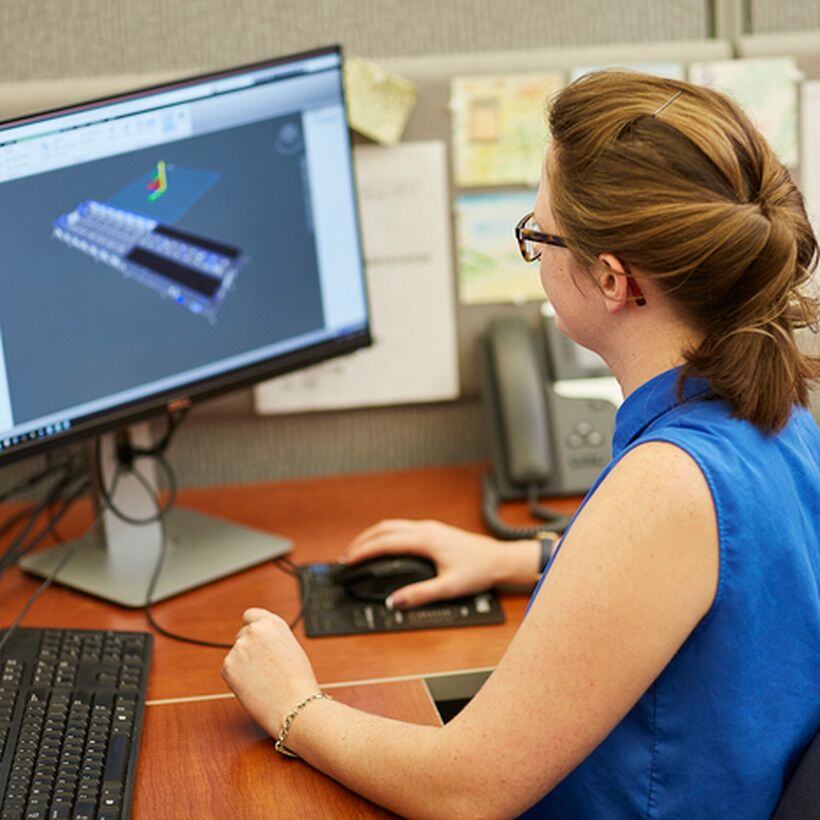 Woman working on computer