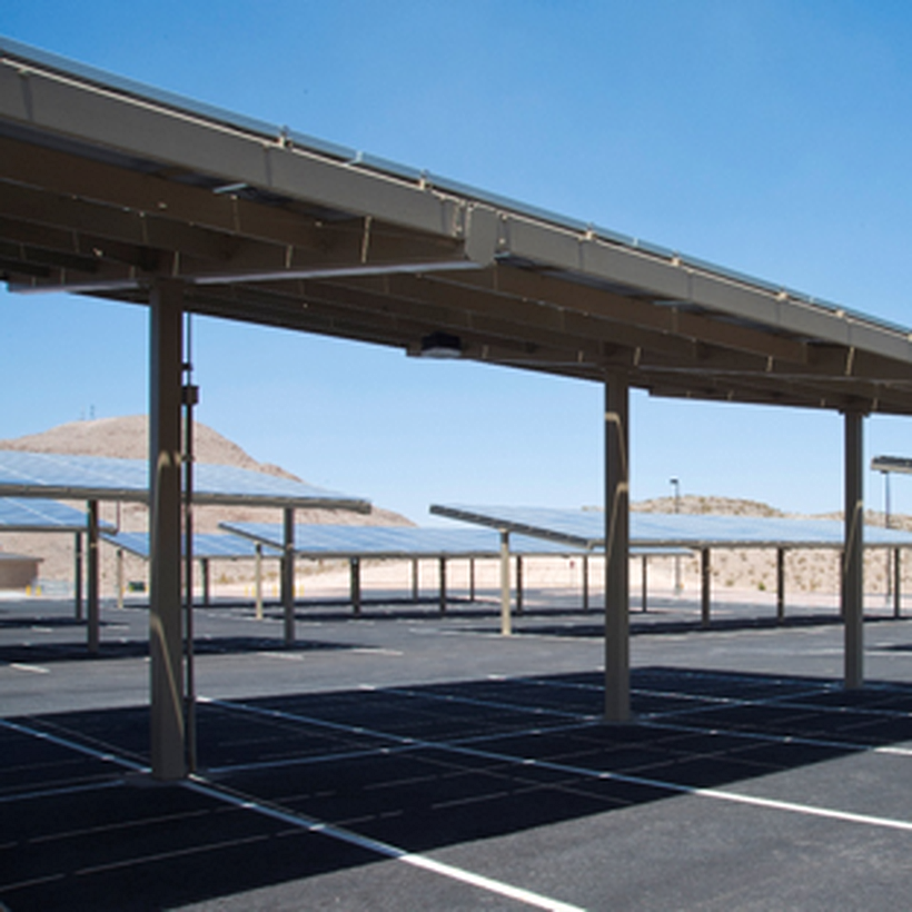 Solar panel parking lot