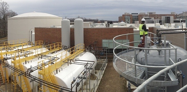 energy equipment with man standing on top