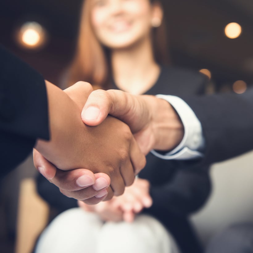 closeup of shaking hands